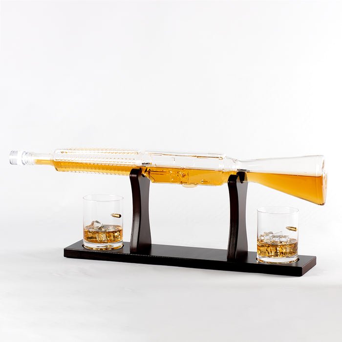 Rifle Decanter Set Gun with 2 Bullet Glasses - Whisky & Wine Decanters Australia